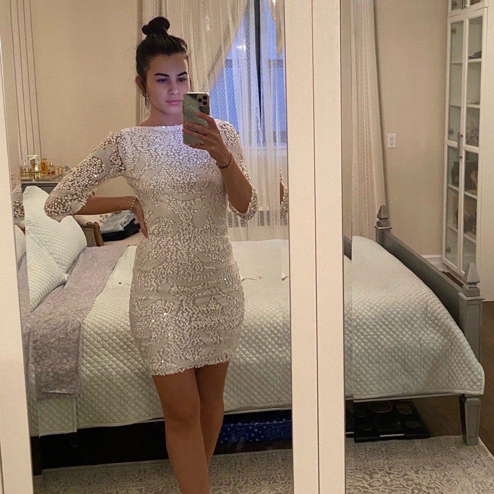 Custom design sequin low back dress